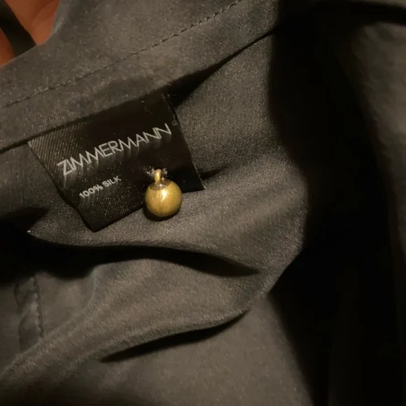 ZIMMERMAN BLACK SILK RUFFLE LONG DRESS ASYMMETRICAL WITH BELT SIZE 0 - Picture 13 of 13